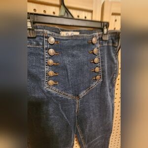 FREE PEOPLE High-Rise Sailor Button Skinny Jeans - Size 29